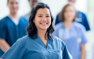 Nurse Practitioner in front of camera